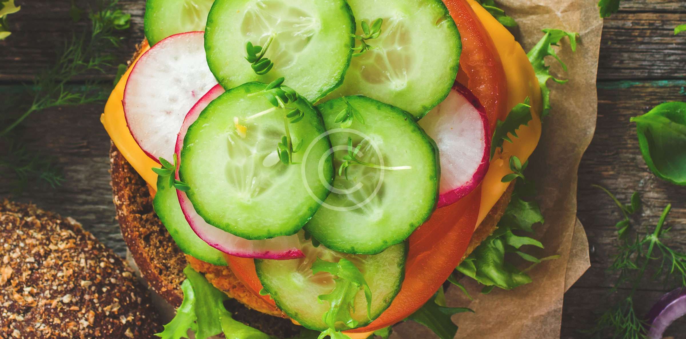 Veggie cheese sandwiches with fresh rucola